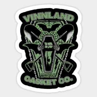 "VINNLAND CASKET CO." Sticker